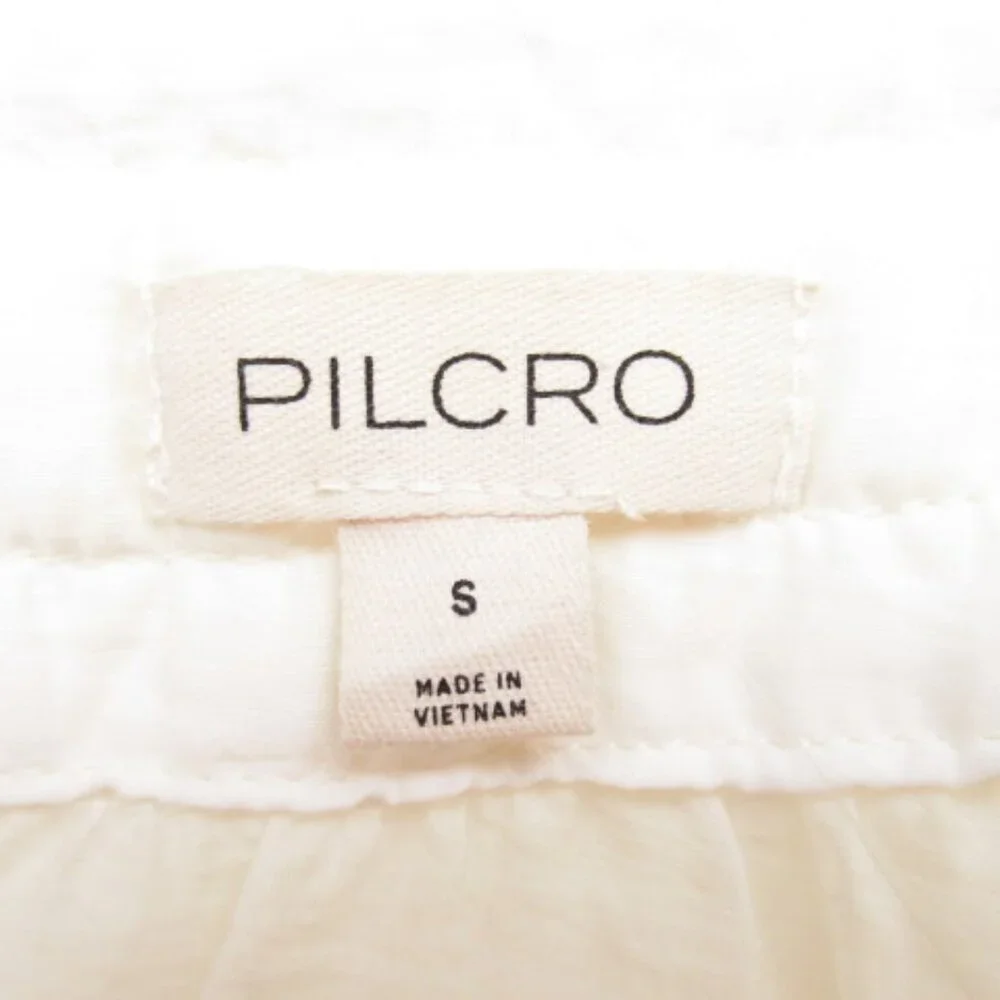 Anthropologie Pilcro Short-Sleeve Sheer Silky Blouse White S - Picture 12 of 13